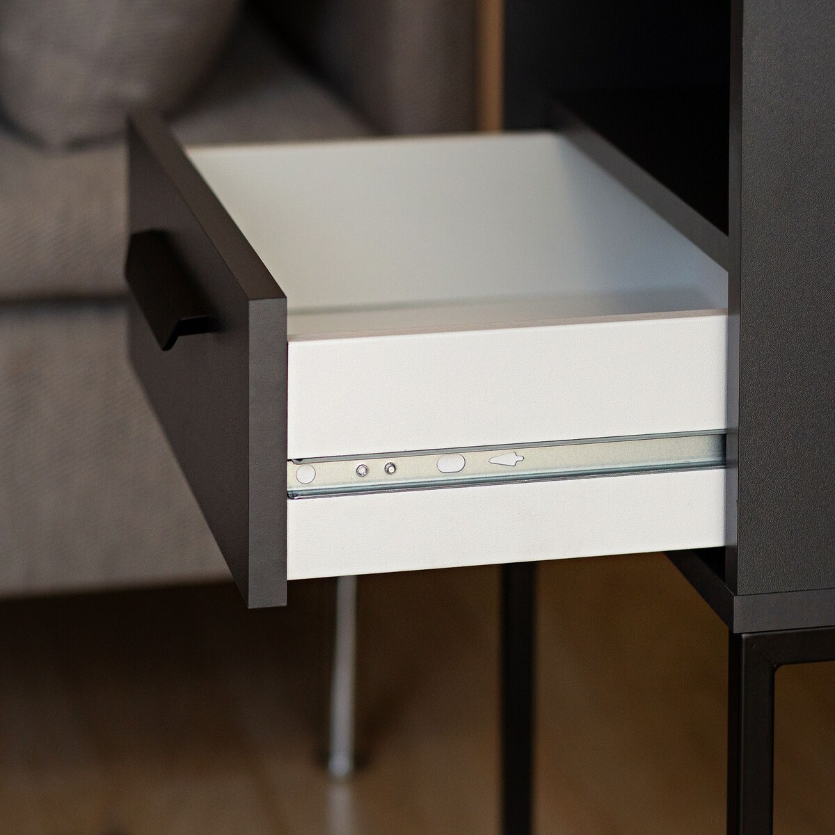 Konsimo RECTUS Zestaw stolików nocnych 2szt.w kolorze antracytowym