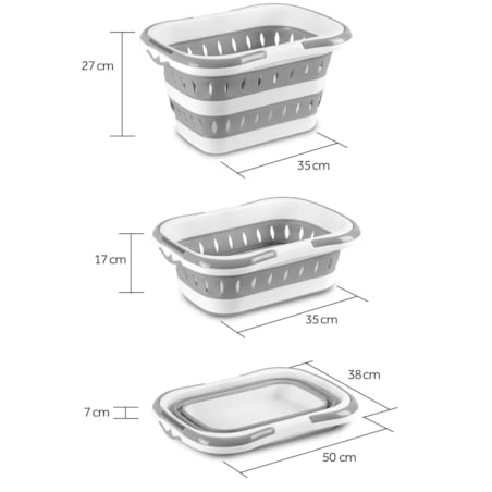 Kosz na pranie silikonowy składany z uchwytami 50l Massido