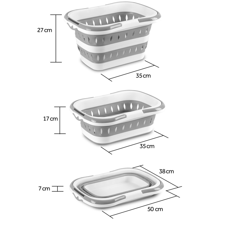 Kosz na pranie silikonowy składany z uchwytami 50l Massido