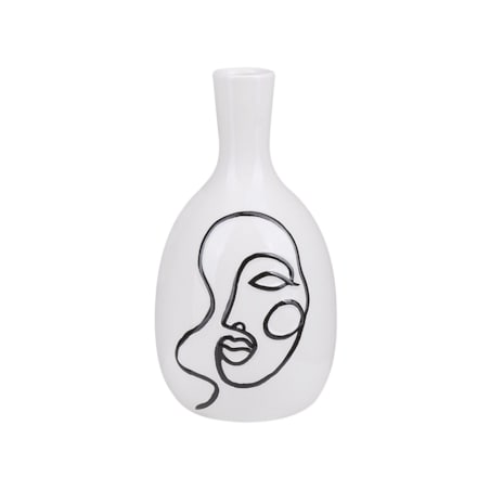 Wazon na kwiaty ceramiczny biały AKRAI