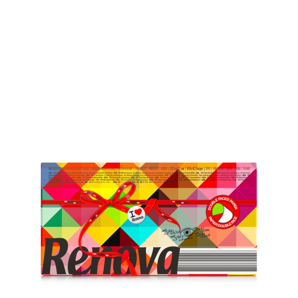 Wyciągane chusteczki higieniczne Renova zielono-różowe 80szt