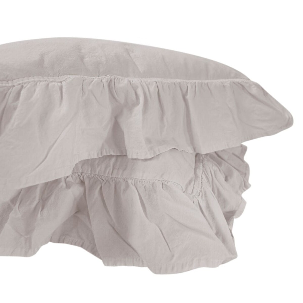 Pościel bawełniana 160x200 z falbanką Stonewashed Exclusive, Natural Cream