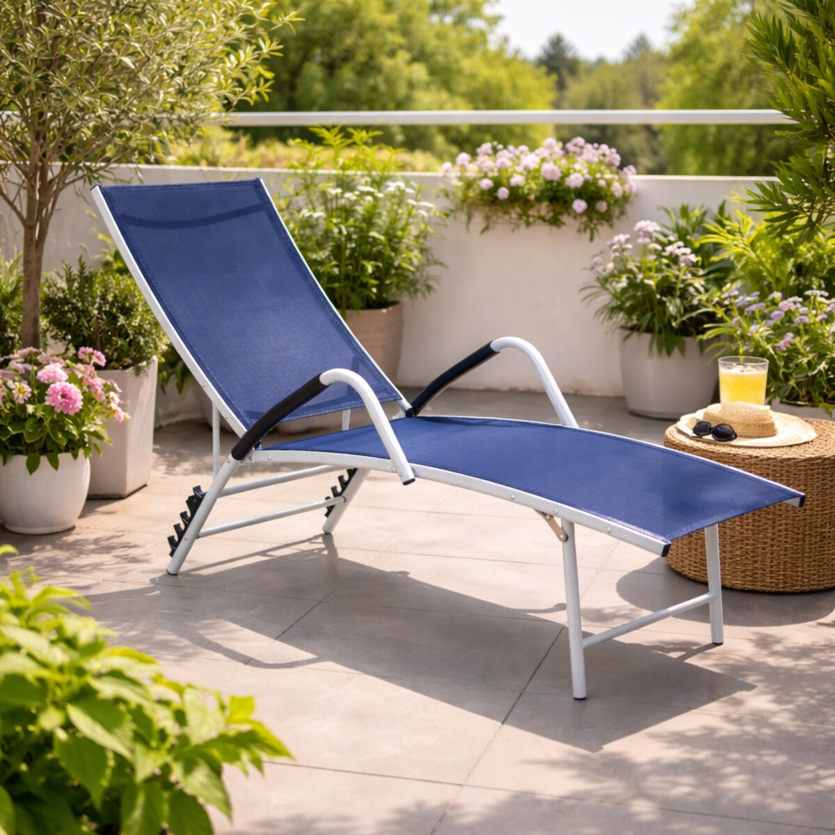 Leżak ogrodowy JUMI plażowy rozkładany leżanka regulowany
