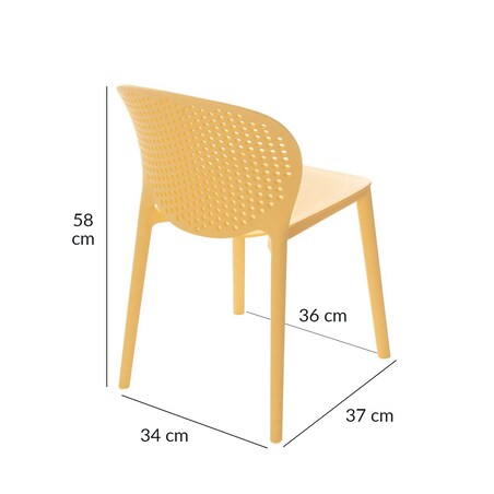 Krzesełko dziecięce Pico II pudding yellow, 36x38x59cm