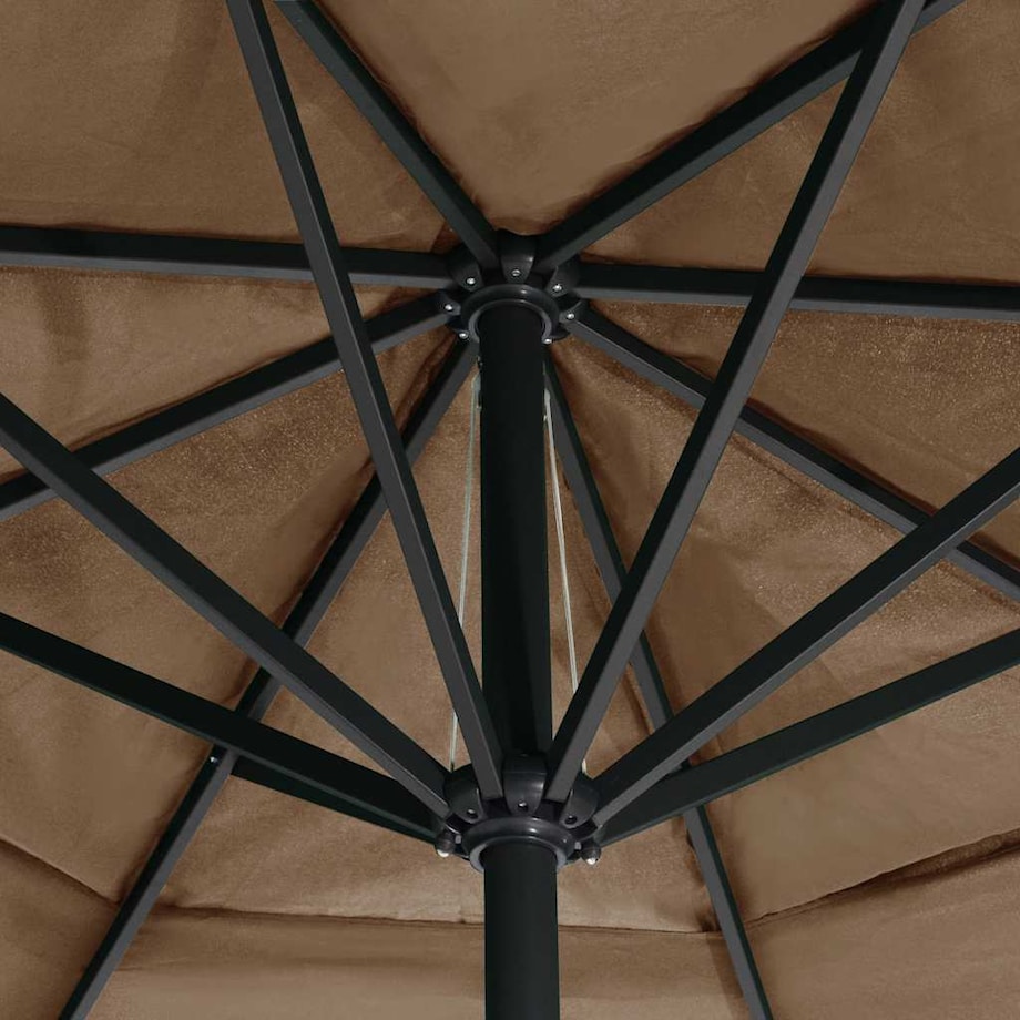 vidaXL Parasol ogrodowy na aluminiowym słupku, 600 cm, taupe