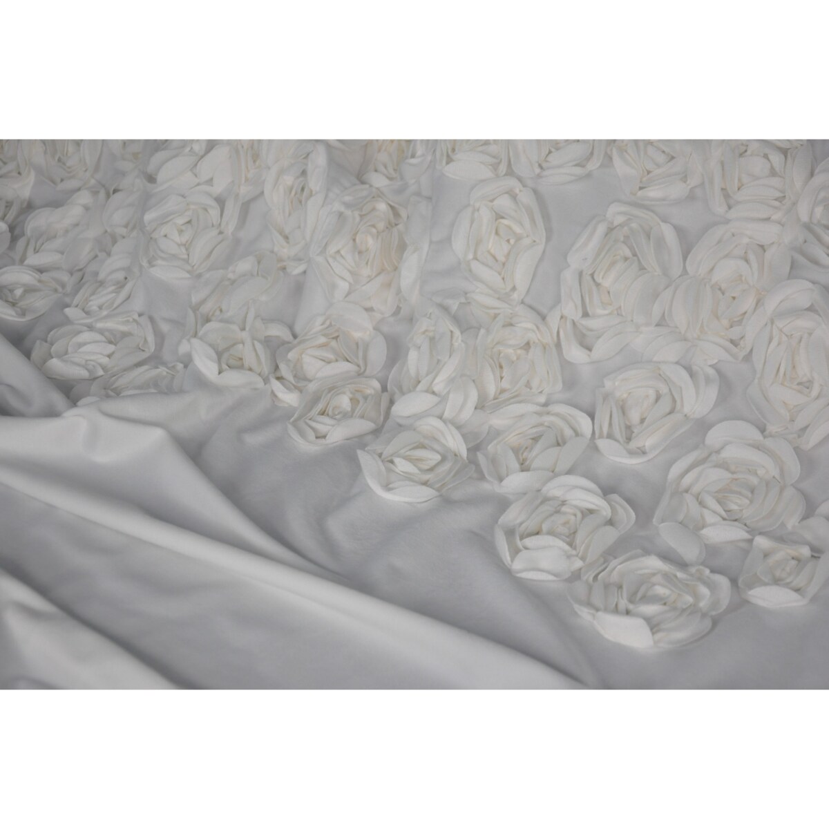 zasłona welurowa "bella rosa" z wyszywanymi różami | taśma | biały