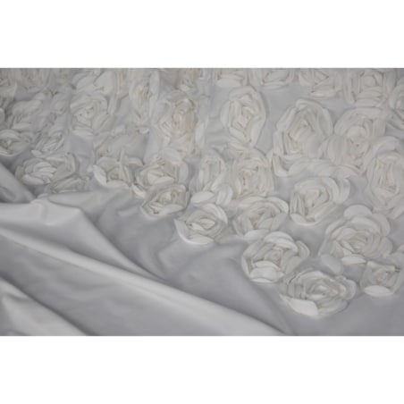 zasłona welurowa "bella rosa" z wyszywanymi różami | taśma | biały