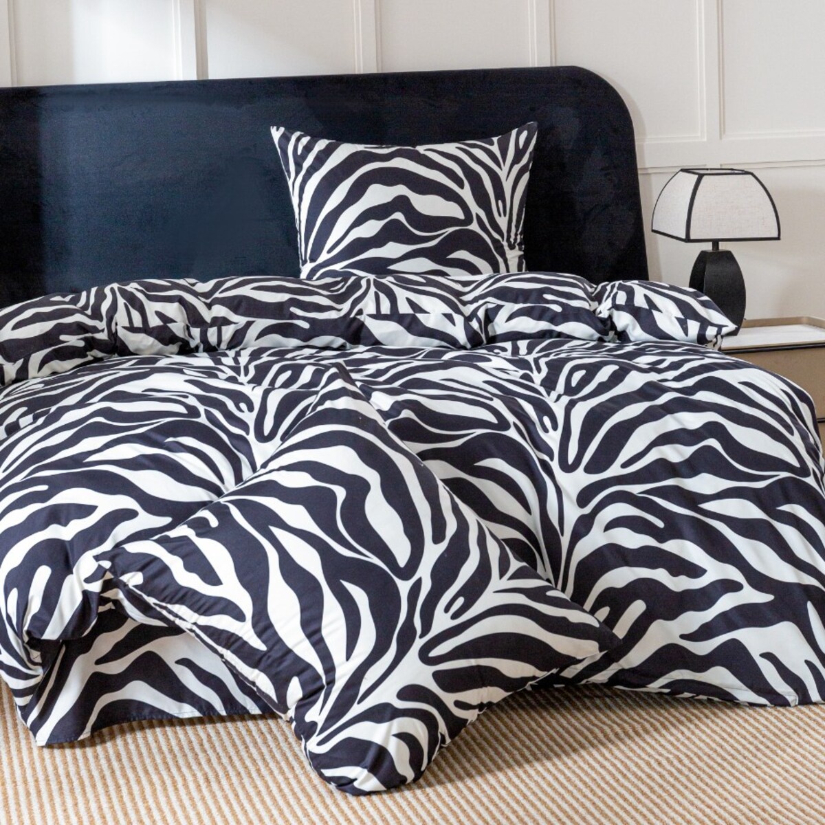 Pościel 160X200 + 2 Poszewki 70X80 Komplet Pościeli Zebra