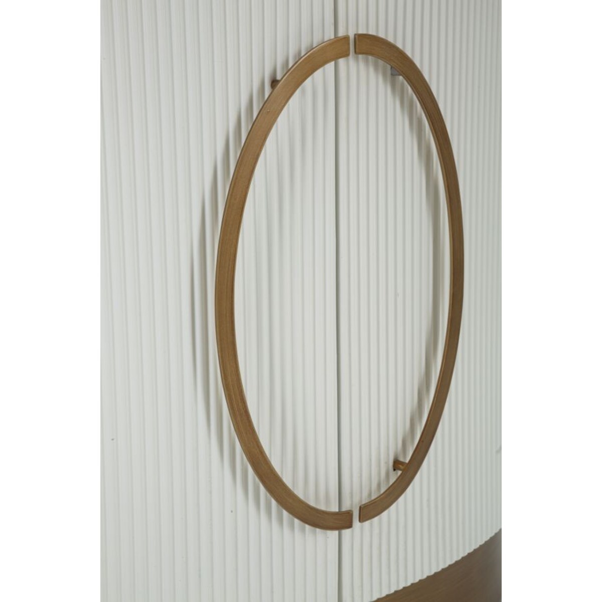 Komoda Tolosa, kolor biały, brązowy i złoty, płyta MDF, drewno jesionowe i żelazo, 79 x 48 x 67 cm, 2 drzwi, Mauro Ferretti