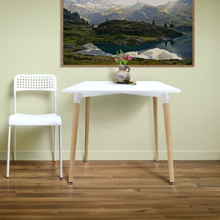 Nowoczesny Biały Kwadratowy Stół Do Salonu Jadalni Kuchni