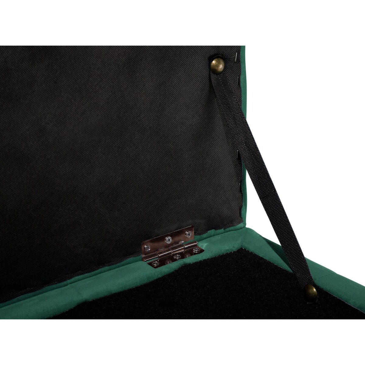 Puf ze schowkiem welurowy zielony MICHIGAN