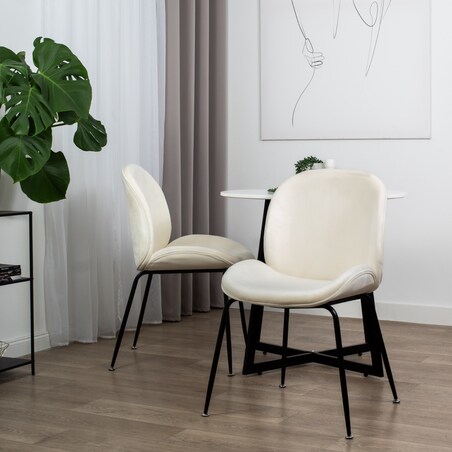 Krzesło tapicerowane welurowe do salonu jadalni beżowe