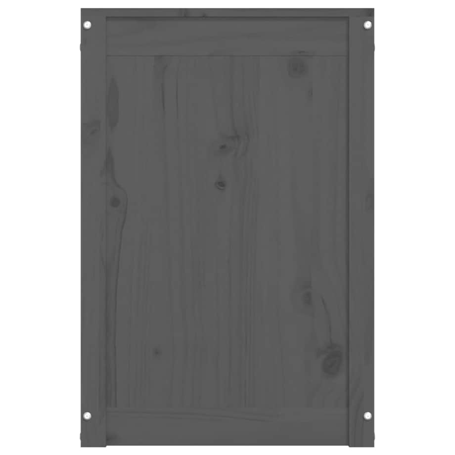 vidaXL Skrzynia na pranie, szara, 88,5x44x66 cm, lita sosna