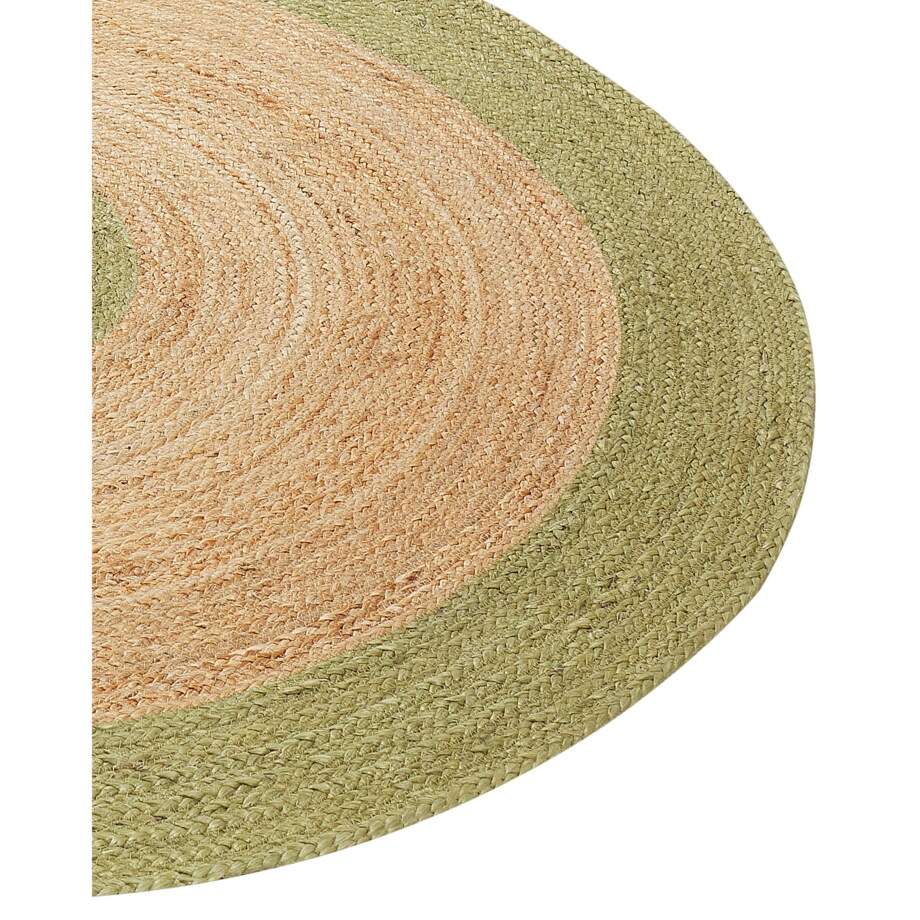 Dywan okrągły z juty 140 cm beżowo-zielony YAYALAR