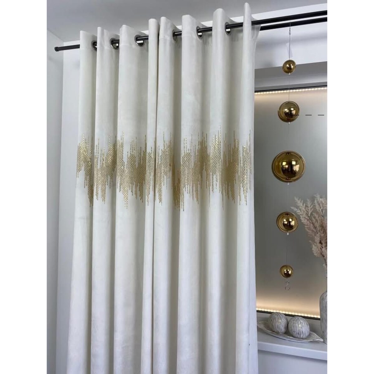 zasłona welurowa ecg gold 140x250 cm musztardowy