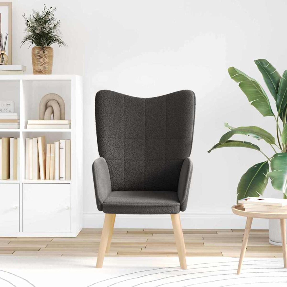 vidaXL Fotel relaksacyjny ciemno szary 62 x 67 x 95.5 cm tkanina