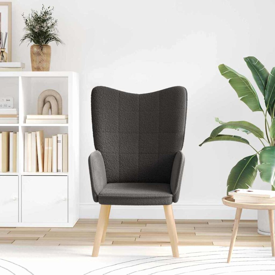vidaXL Fotel relaksacyjny ciemno szary 62 x 67 x 95.5 cm tkanina