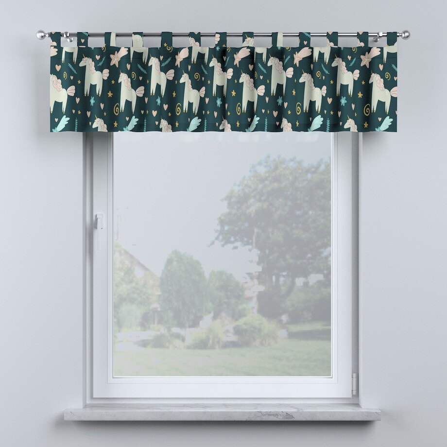 Lambrekin na szelkach 390x40 niebieski