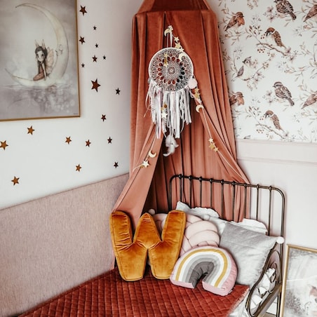 Baldachim do łóżeczka, pruski błękit, fi 50cmx230cm, Posh Velvet