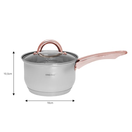 Zestaw garnków stalowych 12 elementów garnki na indukcję komplet Rosegold KINGHOFF