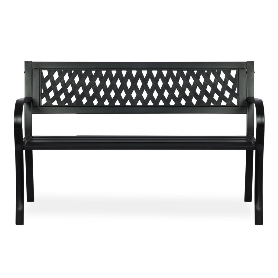 Ławka ogrodowa z oparciem metalowa czarna Sofotel Clover