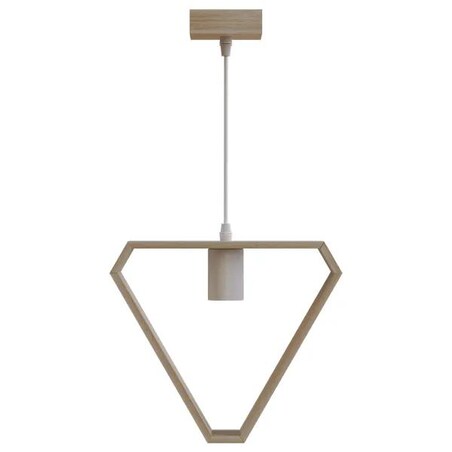 drewniana lampa wisząca bukowa trójkątna e27