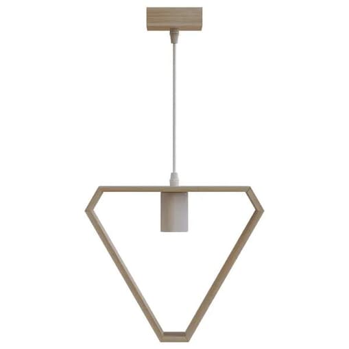drewniana lampa wisząca bukowa trójkątna e27