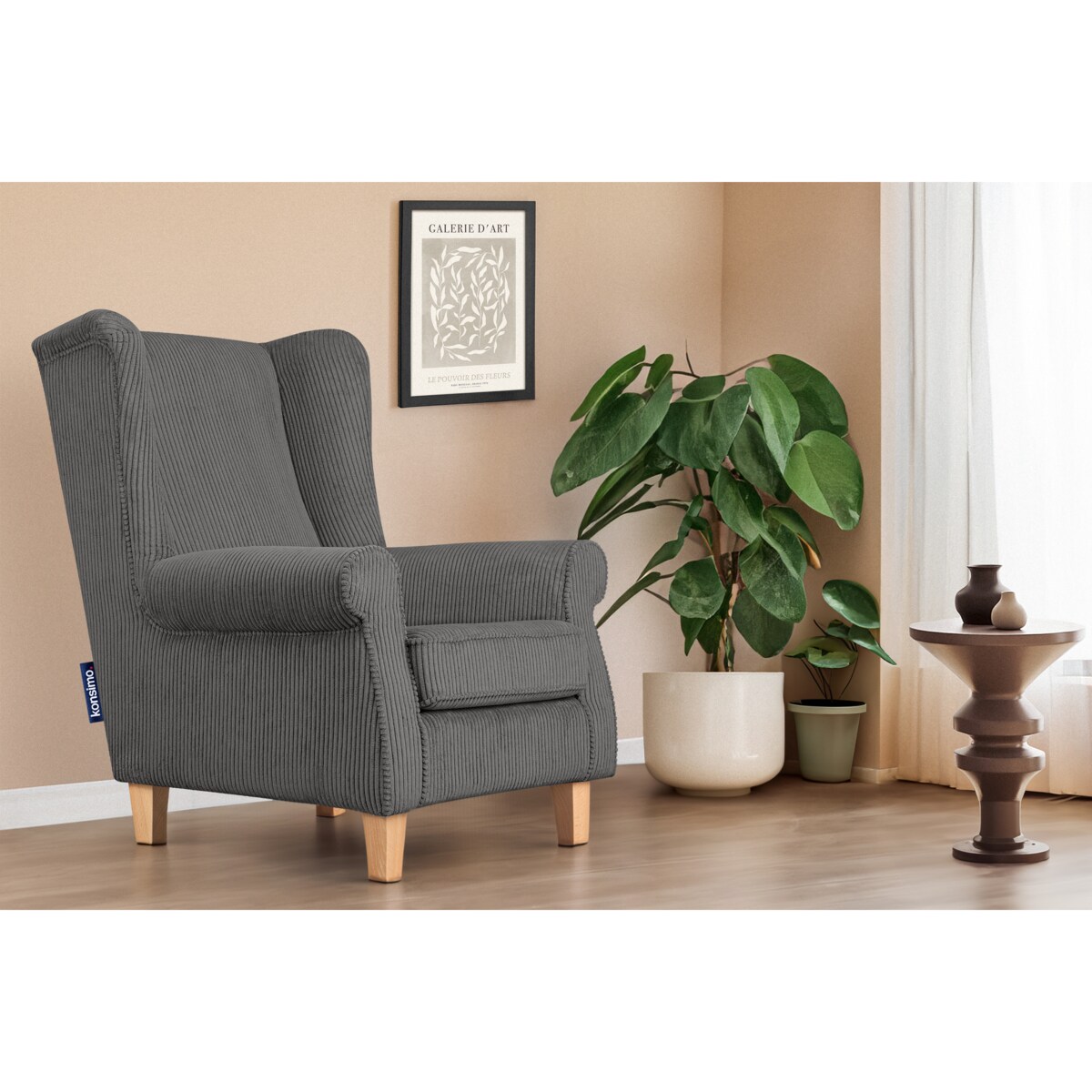 KONSIMO MILES Fotel, kolor Szary