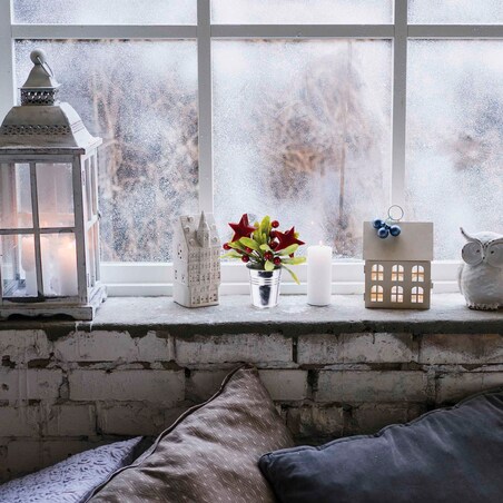 Sztuczna Jarzębina Jagoda Kulki Czerwone Gwiazdki Dekoracja Świąteczna Do Stroika Roślina W Doniczce