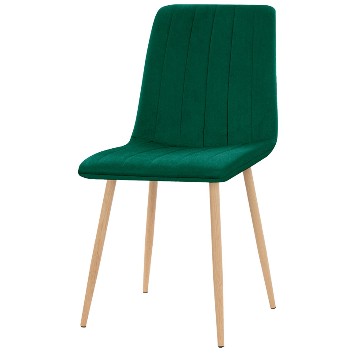 Krzesło tapicerowane do salonu jadalni welurowe zielone pikowane