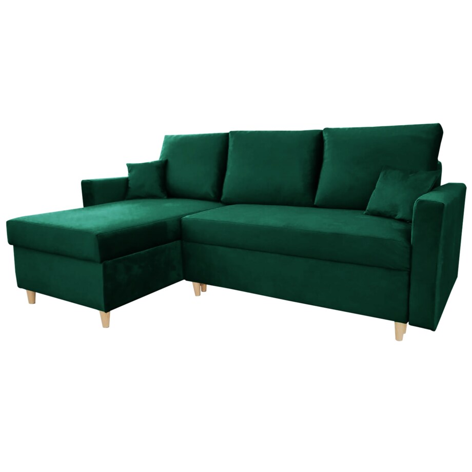 Narożnik z funkcją spania MON - butelkowa zieleń