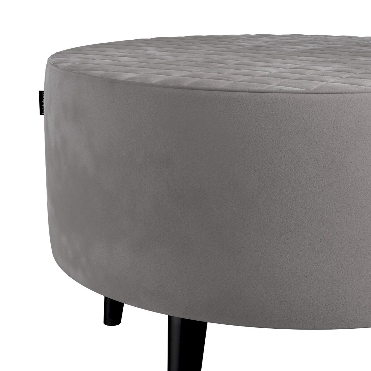 Podnóżek okrągły pikowany, gołębi szary, Ø60 x 40 cm, Velvet