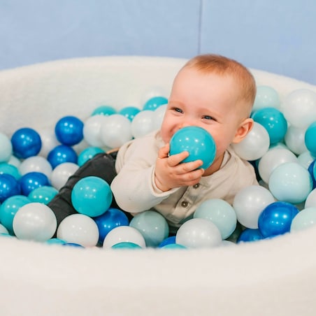 Zestaw Plastikowych Piłeczek 7cm dla Dzieci, Kulki do Basenu 50szt.: Miętowe/Jasnoróżowe/Turkusowe/Perłowobiałe