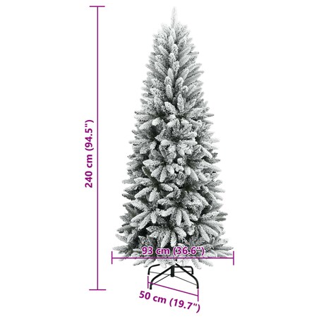 vidaXL Sztuczna choinka pokryta śniegiem, 240 cm, PVC i PE
