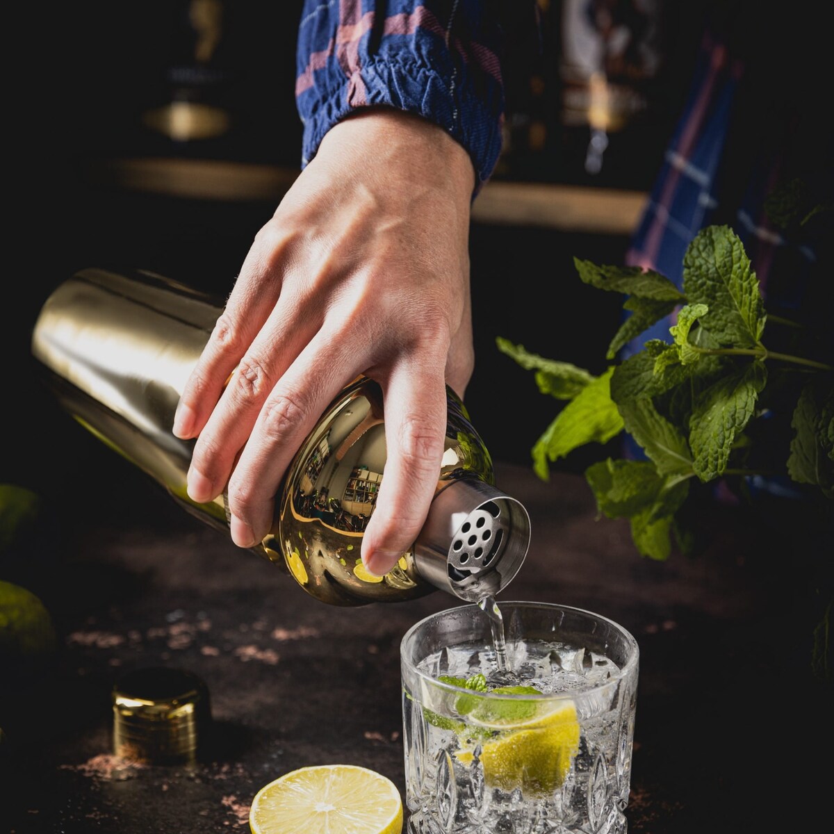 Shaker barmański do drinków koktajli 750ml złoty KLAUSBERG