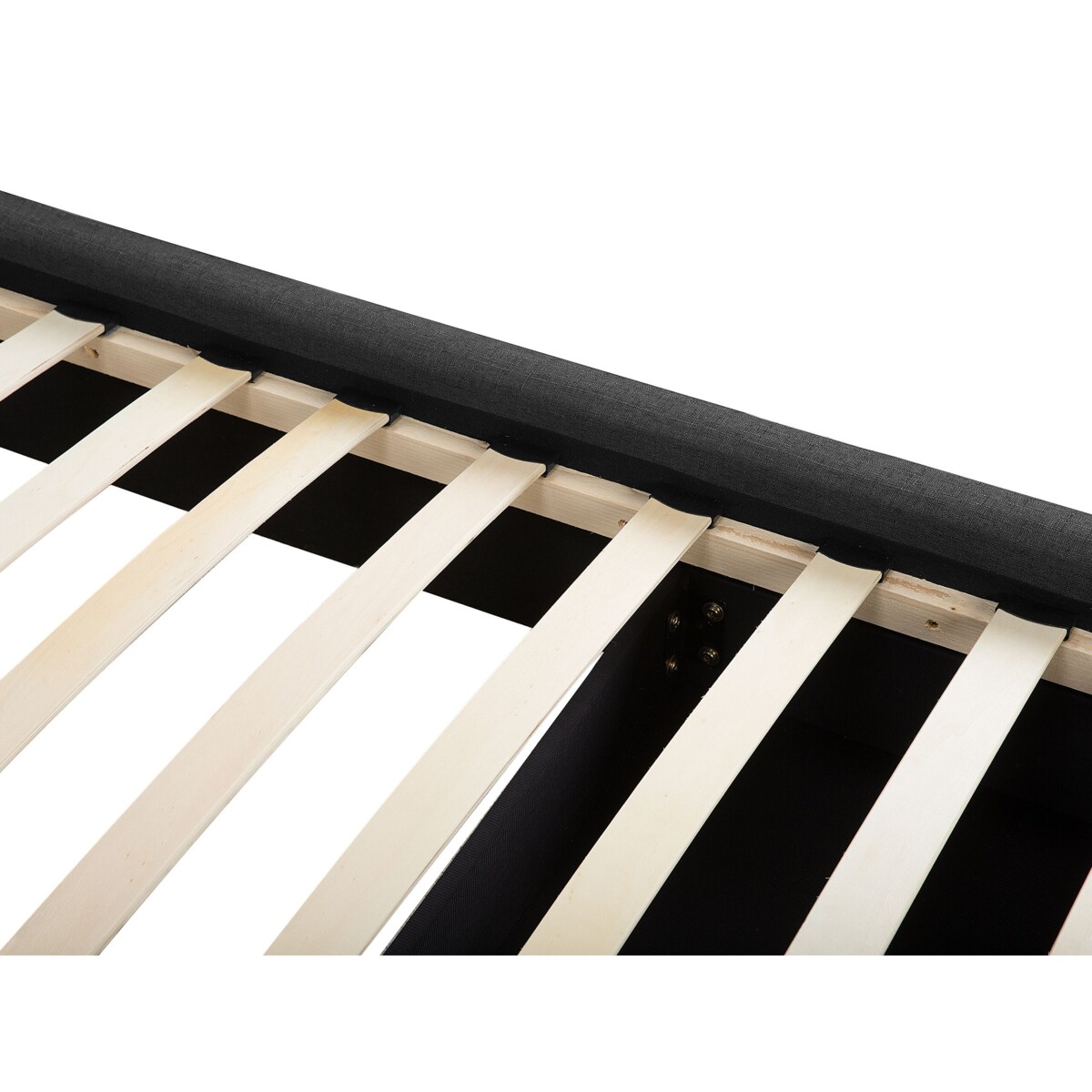 Łóżko z szufladami tapicerowane 140 x 200 cm ciemnoszare LA ROCHELLE