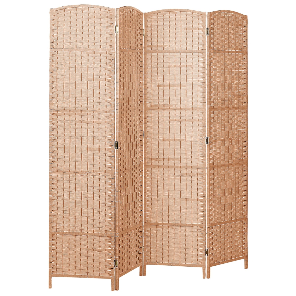 4-panelowy składany parawan pokojowy 178 x 163 cm naturalny LAPPAGO