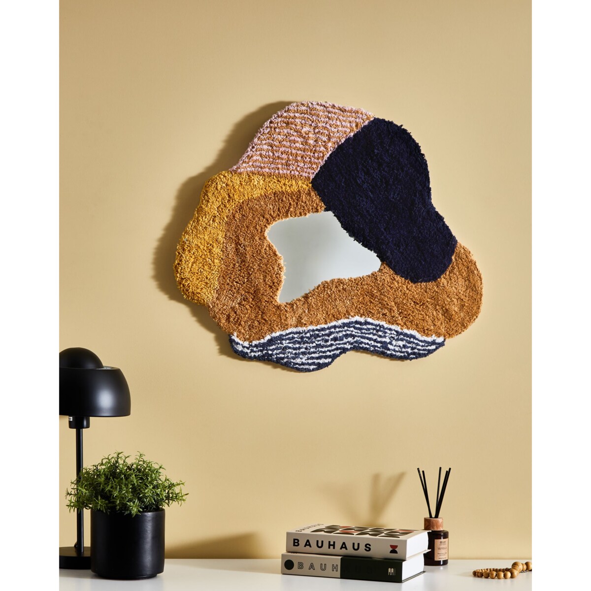 Lustro ścienne ABASZA 60 cm 62 cm Bawełna Kolorowy