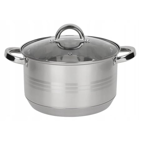 Garnek stalowy 24cm 5 l miarka podziałka na indukcję gaz z pokrywką ROSSNER