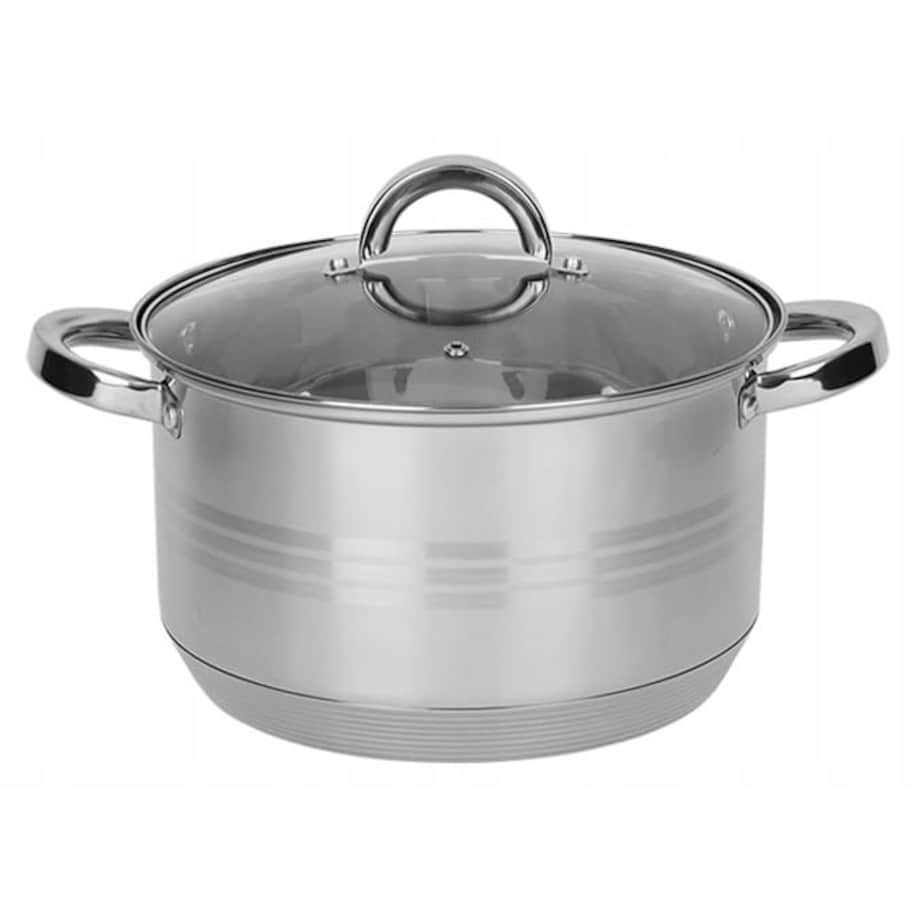 Garnek stalowy 24cm 5 l miarka podziałka na indukcję gaz z pokrywką ROSSNER