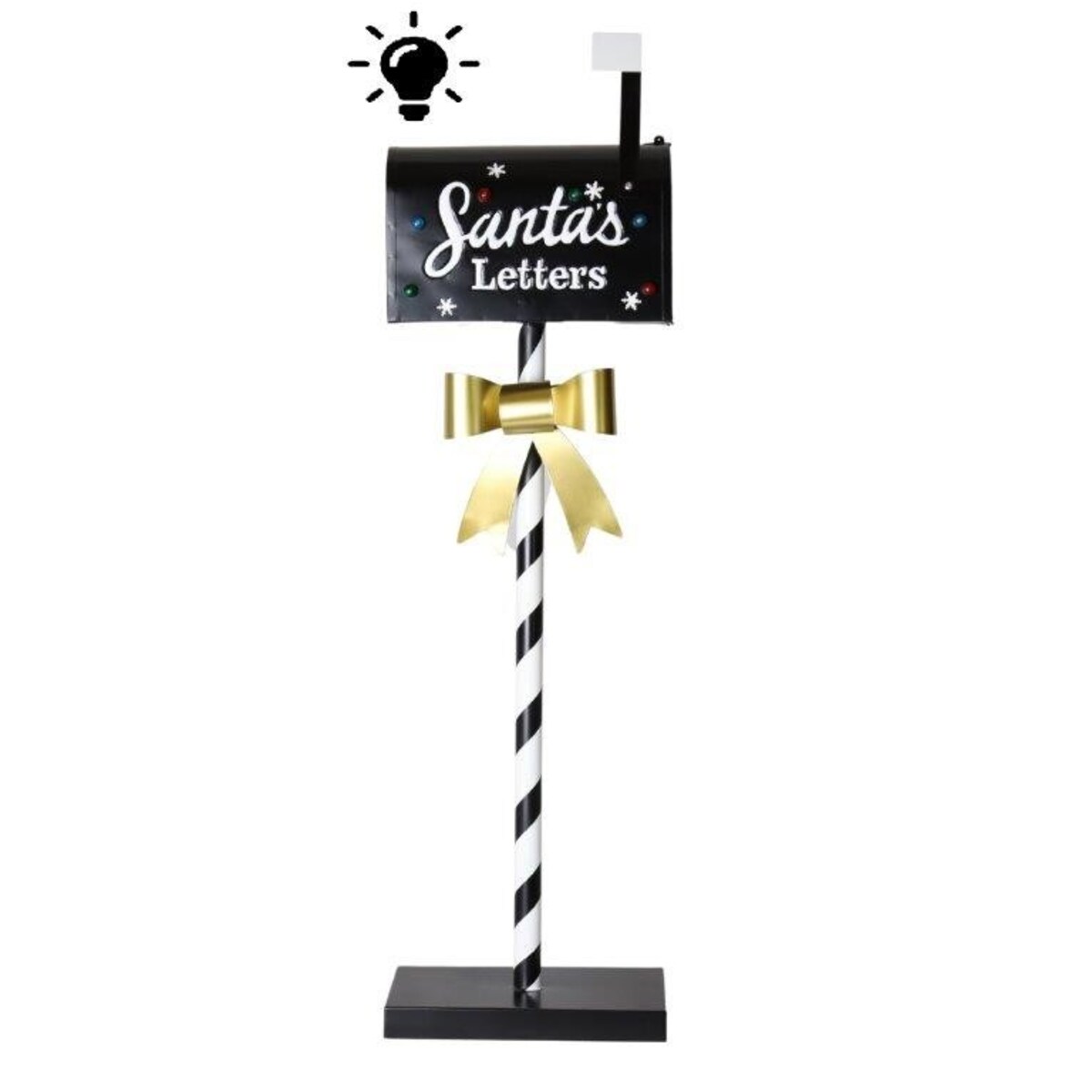 Skrzynka na listy świąteczna czarna LED 103,5 cm