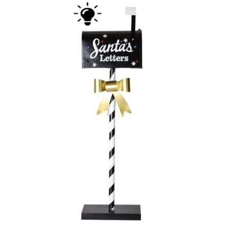 Skrzynka na listy świąteczna czarna LED 103,5 cm