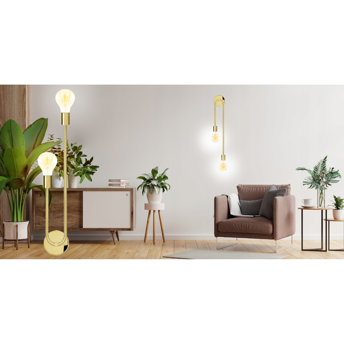 Lampa Ścienna Kinkiet Złoty Nowoczesny Gold Shiny