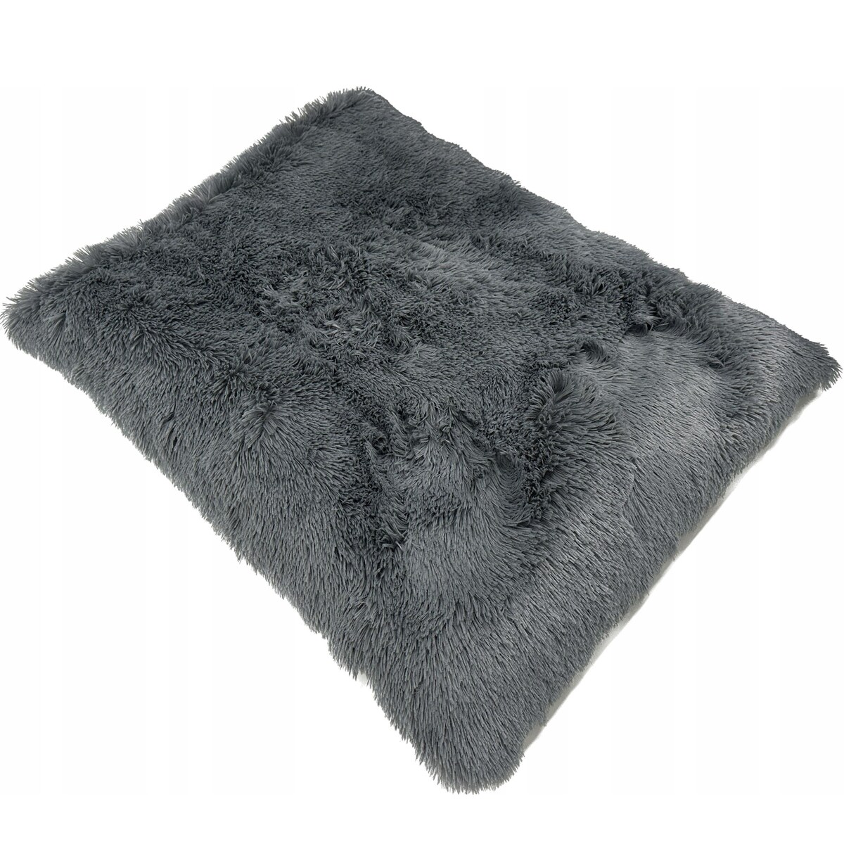 Legowisko Dla Psa Poduszka Posłanie Wytrzymałe 70X50 Cm Shaggy Szare