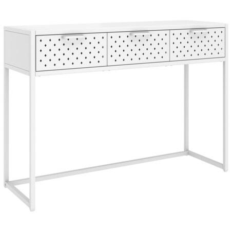 vidaXL Stolik konsolowy, biały, 106x35x75 cm, stalowy