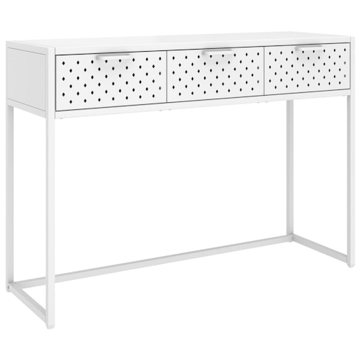 vidaXL Stolik konsolowy, biały, 106x35x75 cm, stalowy
