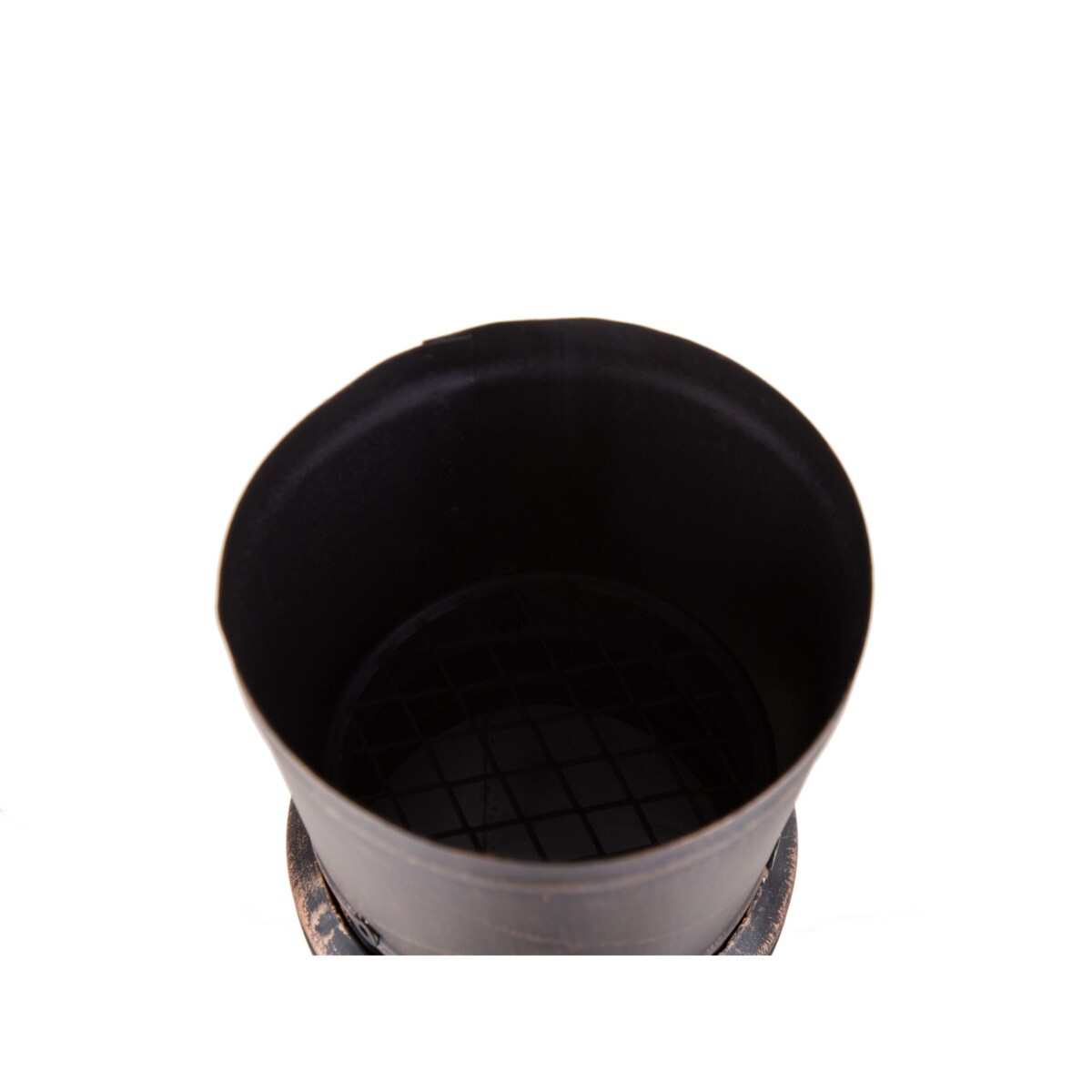 Palenisko ogrodowe z grillem stalowe mosiężne TACORA