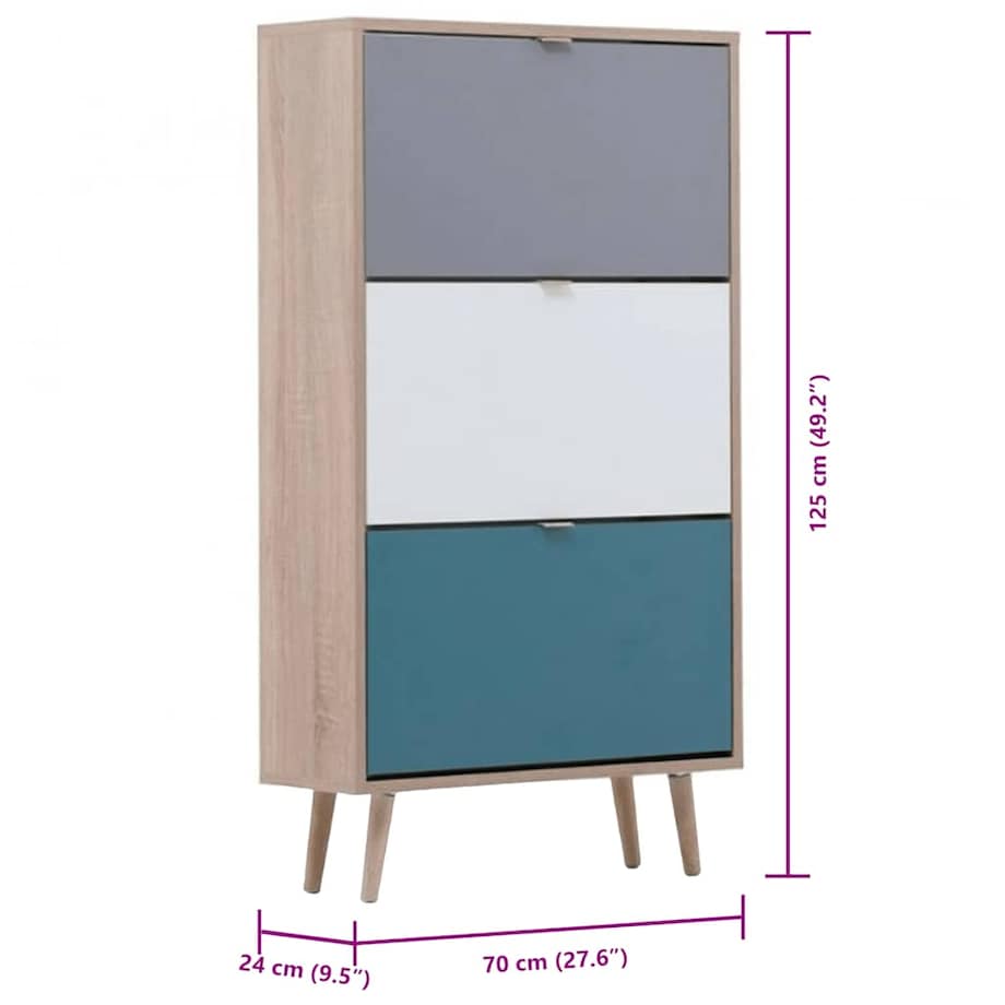 Finori Szafka na buty C-uba 42, dąb sonoma i trzy kolory