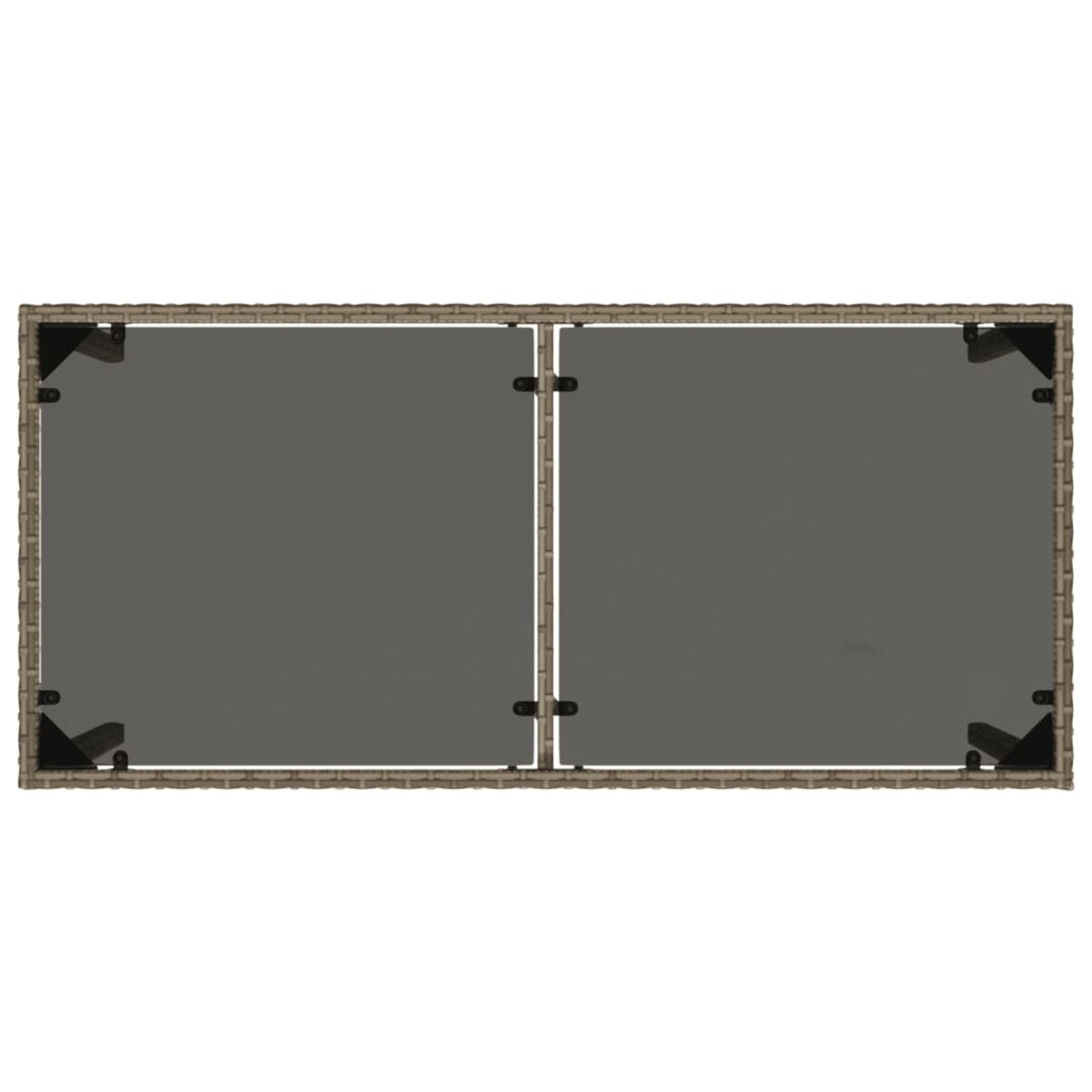 vidaXL Stół ogrodowy ze szklanym blatem, szary, 115x54x74cm, rattan PE