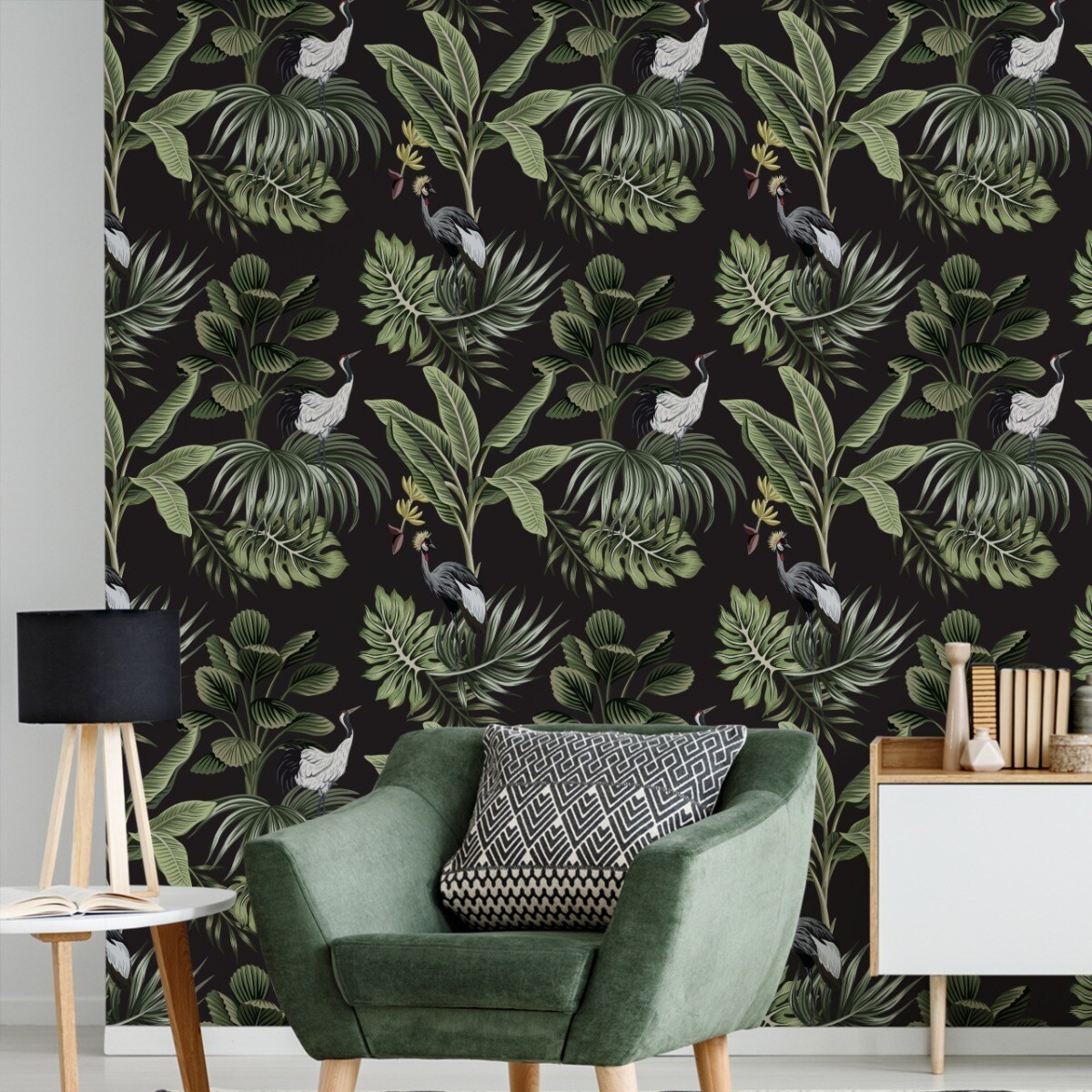 Tapeta liście tropikalne ptaki natura